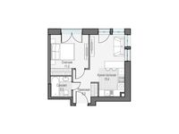Планировка 1-комнатной квартиры, 34,95 м2