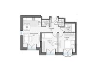 Планировка 2-комнатной квартиры, 61,76 м2