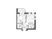 Планировка 1-комнатной квартиры, 36,54 м2