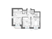 Планировка 2-комнатной квартиры, 62,47 м2