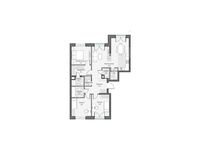 Планировка 3-комнатной квартиры, 99,86 м2
