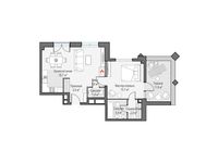 Планировка 2-комнатной квартиры, 63,18 м2