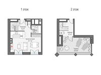 Планировка 1-комнатной квартиры, 57,82 м2