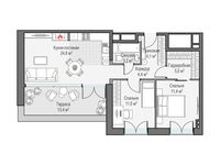 Планировка 3-комнатной квартиры, 69,19 м2