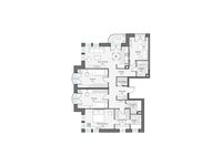 Планировка 4-комнатной квартиры, 123,66 м2