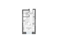 Планировка квартиры студии, 24,76 м2