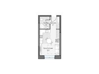 Планировка квартиры студии, 24,38 м2
