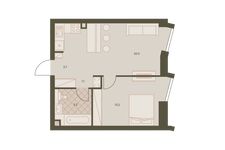 Планировка 2-комнатной квартиры, 42,6 м2