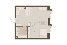 Планировка 2-комнатной квартиры, 41,4 м2