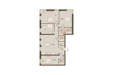 Планировка 5-комнатной квартиры, 147,4 м2