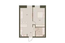Планировка 2-комнатной квартиры, 45,6 м2