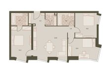 Планировка 4-комнатной квартиры, 83,8 м2