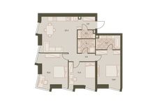 Планировка 4-комнатной квартиры, 85,6 м2