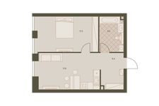 Планировка 2-комнатной квартиры, 47,4 м2
