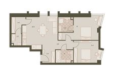 Планировка 3-комнатной квартиры, 68,2 м2