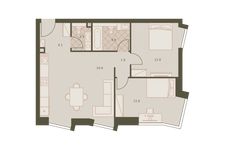 Планировка 3-комнатной квартиры, 63,1 м2