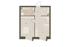 Планировка 2-комнатной квартиры, 41,3 м2
