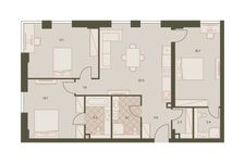 Планировка 4-комнатной квартиры, 94,3 м2
