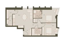 Планировка 3-комнатной квартиры, 69,4 м2