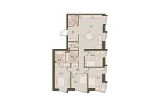 Планировка 5-комнатной квартиры, 109 м2