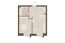 Планировка 2-комнатной квартиры, 41,5 м2