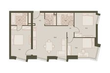Планировка 4-комнатной квартиры, 80,7 м2