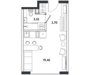 Планировка 1-комнатной квартиры, 25,71 м2