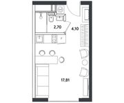 Планировка 1-комнатной квартиры, 24,61 м2