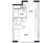 Планировка 1-комнатной квартиры, 25,09 м2