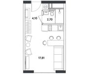 Планировка 1-комнатной квартиры, 24,61 м2
