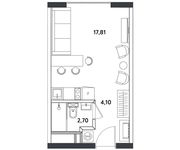 Планировка 1-комнатной квартиры, 24,61 м2