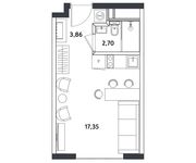 Планировка 1-комнатной квартиры, 23,91 м2