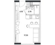 Планировка 1-комнатной квартиры, 24,15 м2