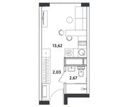 Планировка 1-комнатной квартиры, 18,32 м2