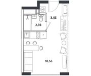 Планировка 1-комнатной квартиры, 24,51 м2