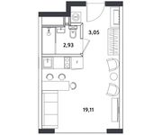 Планировка 1-комнатной квартиры, 25,09 м2