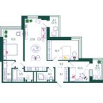 Планировка 3-комнатной квартиры, 97,1 м2
