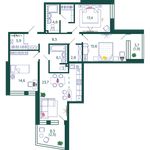 Планировка 3-комнатной квартиры, 103,8 м2