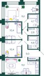 Планировка 3-комнатной квартиры, 80,3 м2