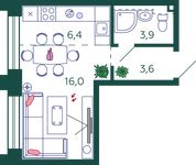 Планировка квартиры студии, 29,9 м2