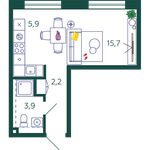 Планировка квартиры студии, 27,7 м2