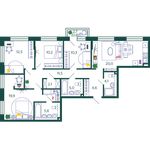 Планировка 4-комнатной квартиры, 106,6 м2