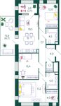 Планировка 3-комнатной квартиры, 95,8 м2