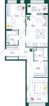 Планировка 2-комнатной квартиры, 75,8 м2