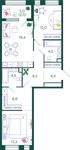 Планировка 2-комнатной квартиры, 76,8 м2