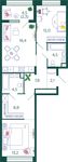 Планировка 2-комнатной квартиры, 73,6 м2
