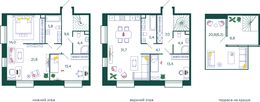 Планировка 4-комнатной квартиры, 150 м2
