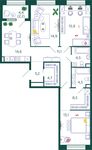 Планировка 3-комнатной квартиры, 97,2 м2