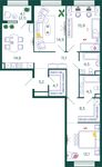 Планировка 3-комнатной квартиры, 97,1 м2