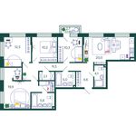 Планировка 4-комнатной квартиры, 106,6 м2